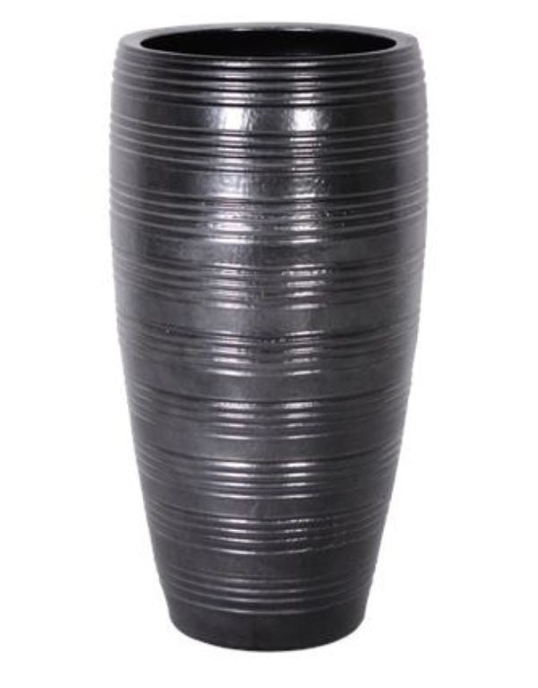 Fekete kerámia váza - 45 cm