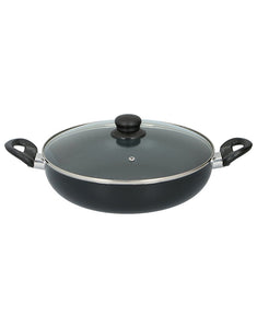 Alpina serpenyő fedővel, két füllel - Indukciós és más hőforráshoz is - 28 cm