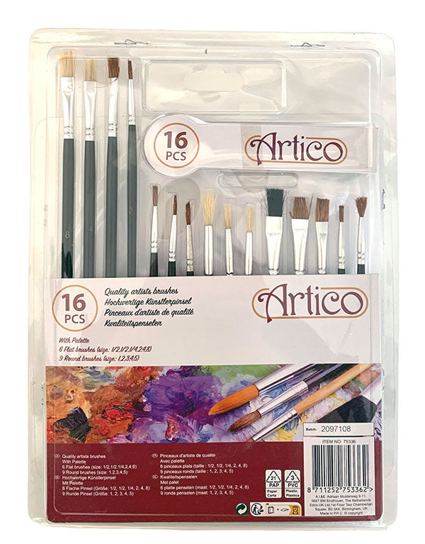 Artico 15 db-os festőecset készlet palettával