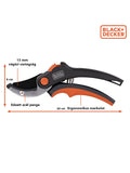 Black & Decker metszőolló, rávágó acél pengével - 20,3 cm