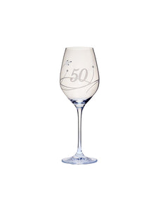 Borospohár - Swarovski dísszel - 50. születésnapra - Díszdobozban - 360 ml