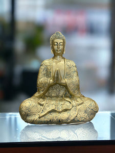 Buddha szobor - Aranyszínű - 24 cm