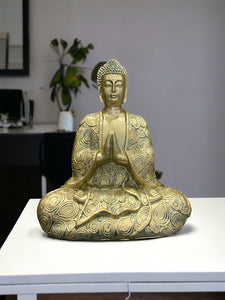 Buddha szobor - Aranyszínű - 24 cm