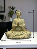 Buddha szobor - Aranyszínű - 24 cm