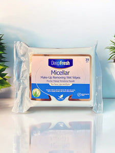 Deep Fresh nedves sminklemosó törlőkendő, micellás - 3 x 25 db