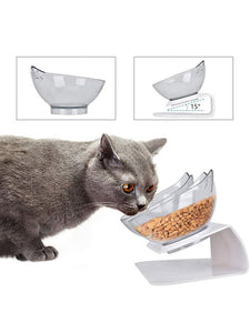 Gerinckímélő dizájnos etetőtál cicáknak - Dupla - 2 x 350 ml