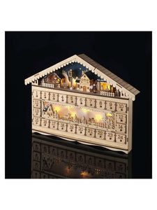 LED Adventi naptár - Fa - Beltéri - Időzítő - 40 x 50 cm