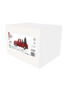 LED dekoráció - Mikulás autóban karácsonyfákkal - Beltéri - 24 cm