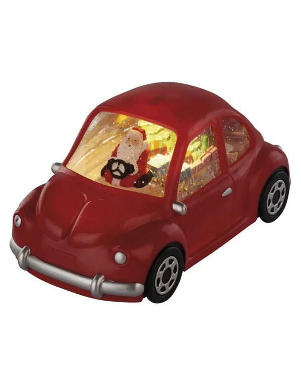 LED dekoráció - Mikulás autóval - Beltéri - 20 cm