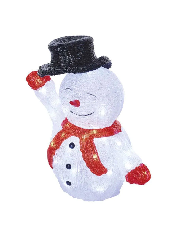 LED karácsonyi hóember kalappal - Kültéri, beltéri - 36 cm