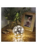 LED karácsonyi üveggömb - Hópelyhek - 12 cm