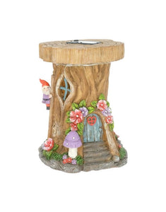 Tündérlak manóval, gombával - Napelemes kerti dísz, LED-es - 20 cm
