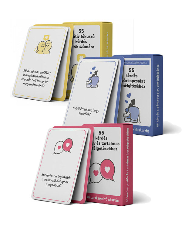 Beszélgetésindító kártyacsomag szett pároknak - 3 csomag