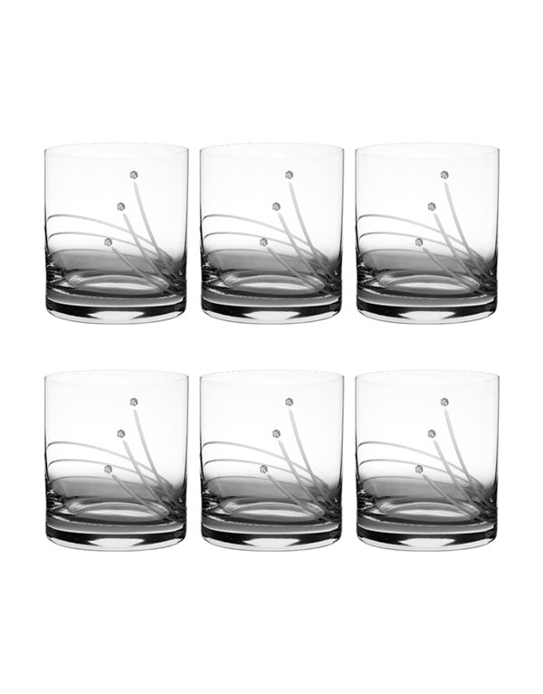 Whisky pohárkészlet Swarovski dísszel - 280 ml - 6 db