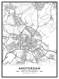 Amszterdam térkép poszter, falikép