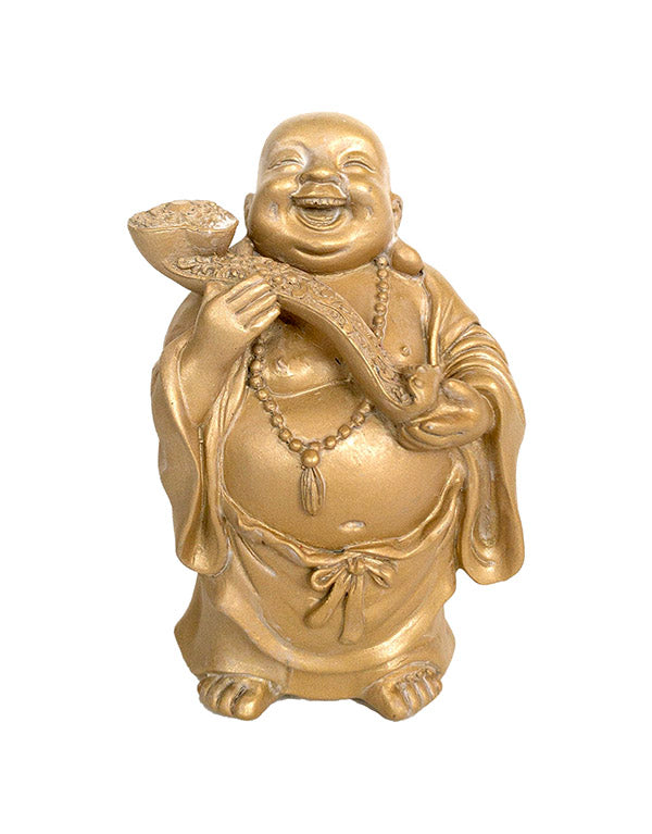 Nevető Buddha - Aranyszínű - 11 cm