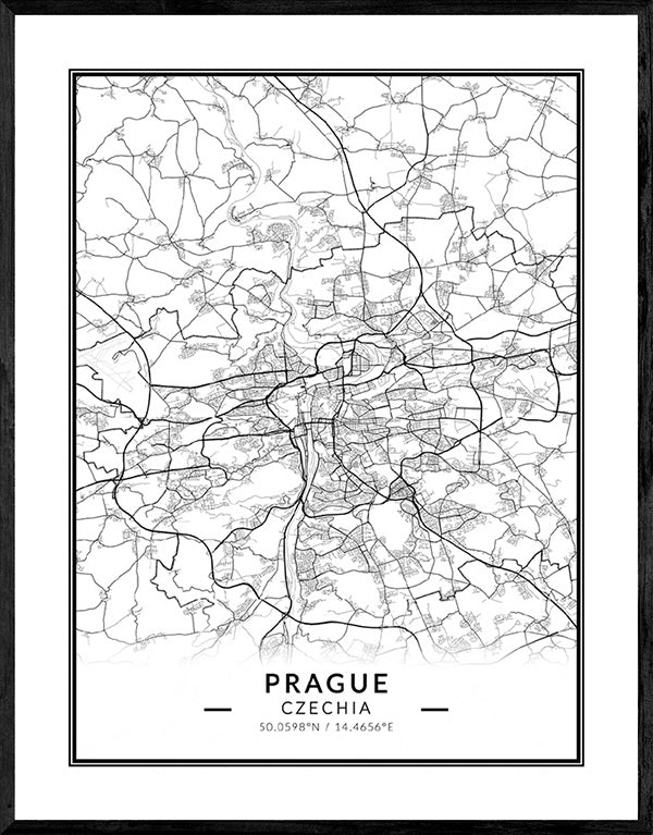 Prága térkép poszter, falikép