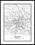 Prága térkép poszter, falikép