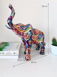 Elefánt szobor - Színes - 26 cm